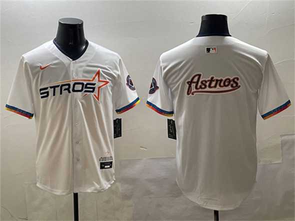 Men%27s Houston Astros Team Big Logo White 2025 City Connect Limited Stitched Jersey